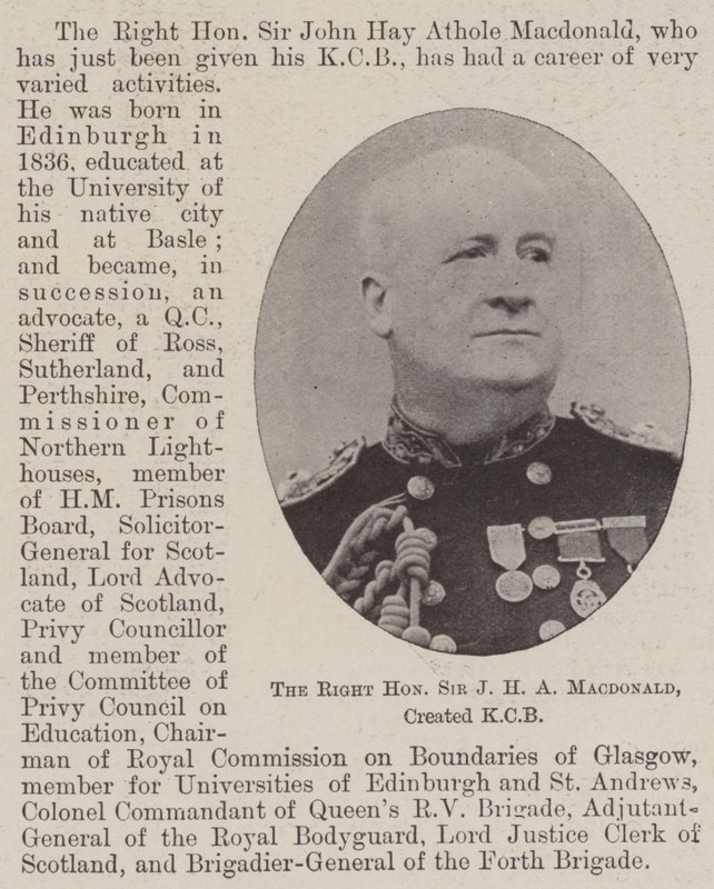 The Right Honourable Sir J H A Macdonald, skabte KCB af English Photographer