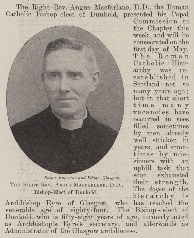 Den højre pastor Angus Macfarlane, DD, udvalgte biskop af Dunkeld af English Photographer