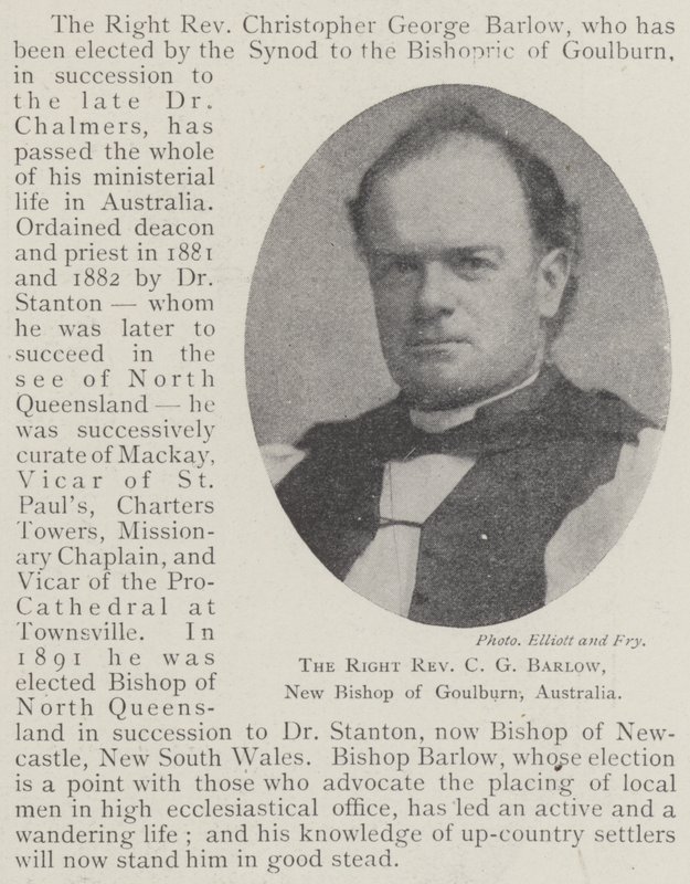 Den rigtige pastor C G Barlow, ny biskop af Goulburn, Australien af English Photographer
