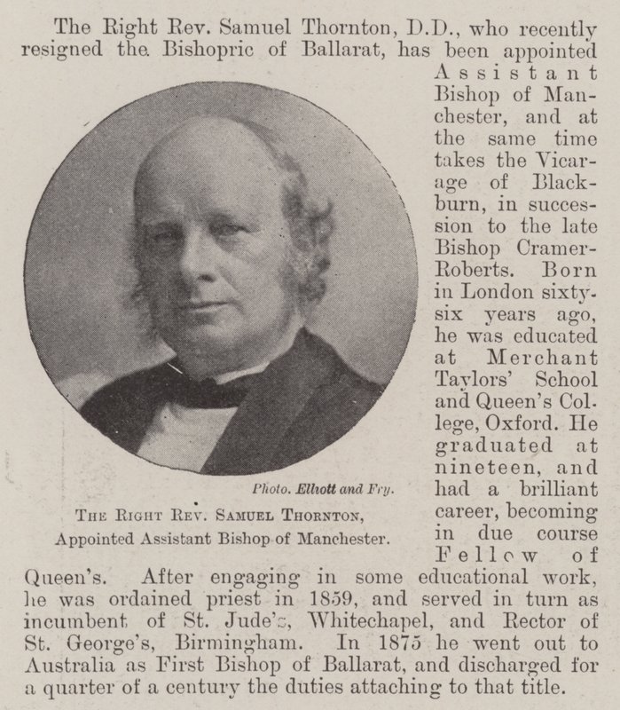 Den rigtige pastor Samuel Thornton, udnævnt til assisterende biskop af Manchester af English Photographer