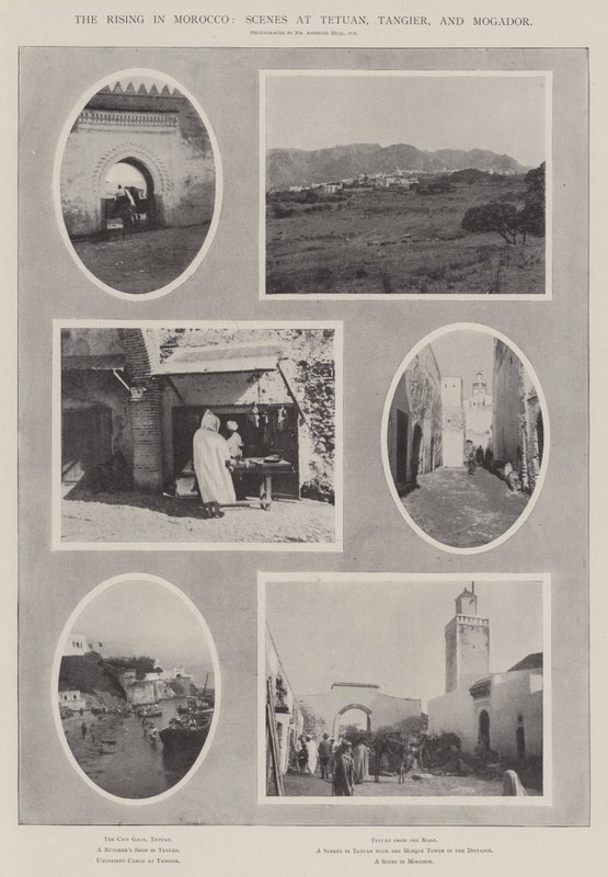 Opstanden i Marokko, scener ved Tetuan, Tanger og Mogador af English Photographer