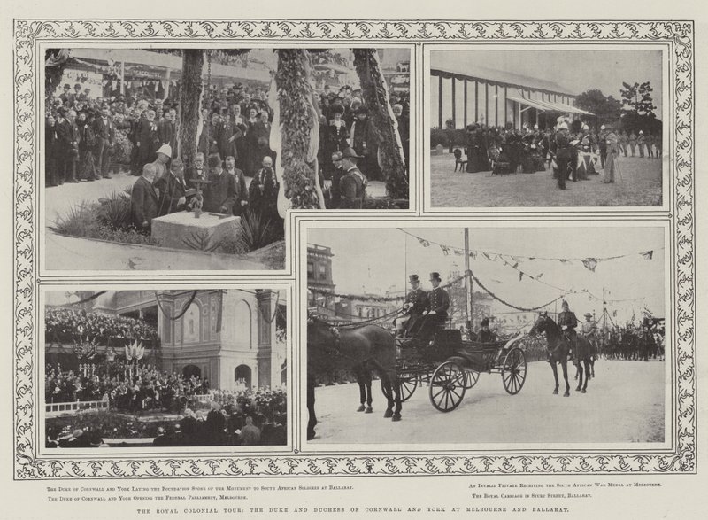 Royal Colonial Tour, hertugen og hertuginden af Cornwall og York i Melbourne og Ballarat af English Photographer