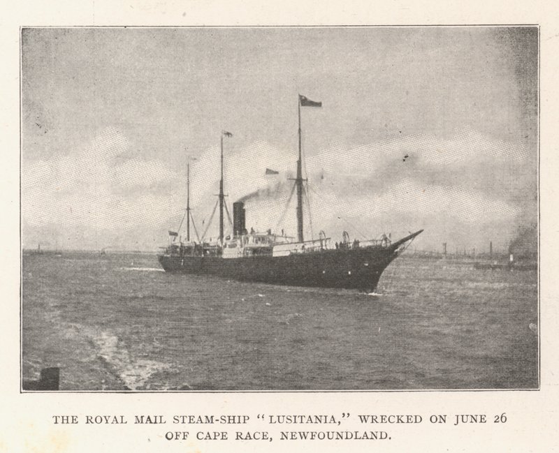 Royal Mail Steamship Lusitania forliste den 26. juni ud for Cape Race, Newfoundland af English Photographer