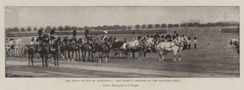 The Royal Review på Aldershot, Queens Carriage ved Saluting Point af English Photographer