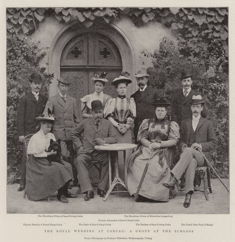 Det kongelige bryllup i Coburg, en gruppe på slottet af English Photographer