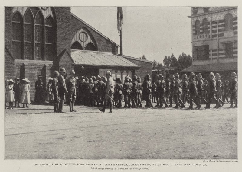 Det andet plan om at myrde Lord Roberts, St Marys Church, Johannesburg, som skulle være blevet sprængt i luften af English Photographer