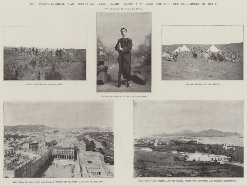 Den spansk-amerikanske krig, scener på Grand Canary Island, bliver nu befæstet og forsynet af Spanien af English Photographer