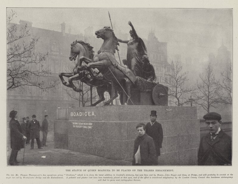 Statuen af dronning Boadicea skal placeres på Themsen af English Photographer