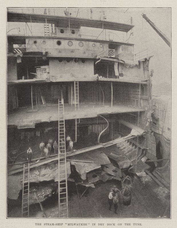 Steam-Ship Milwaukee i Dry Dock på Tyne af English Photographer