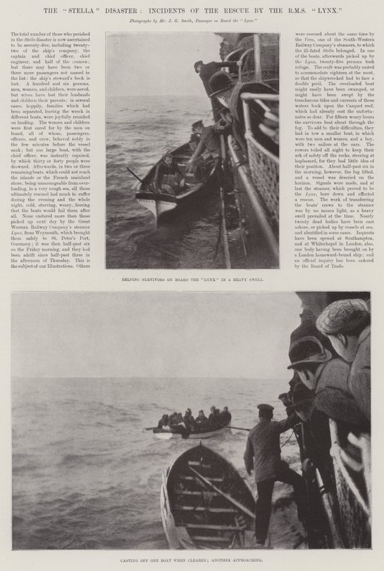 Stella-katastrofen, Incidents of the Rescue af RMS Lynx af English Photographer