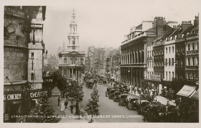 The Strand, med Somerset House og St Clement Danes, London af English Photographer