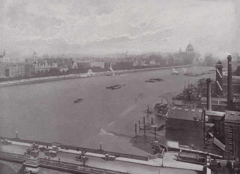 Themsen og den østlige del af Victoria Embankment af English Photographer