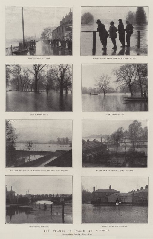 Themsen i oversvømmelse ved Windsor af English Photographer