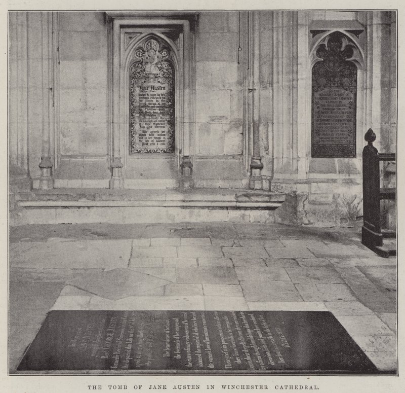 Jane Austens grav i Winchester Cathedral af English Photographer
