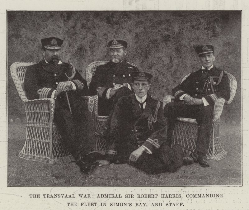 Transvaalkrigen, admiral Sir Robert Harris, der kommanderede flåden i Simons Bay, og stab af English Photographer
