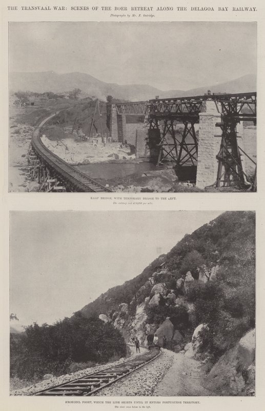 Transvaal-krigen, scener fra Boer Retreat langs Delagoa Bay Railway af English Photographer