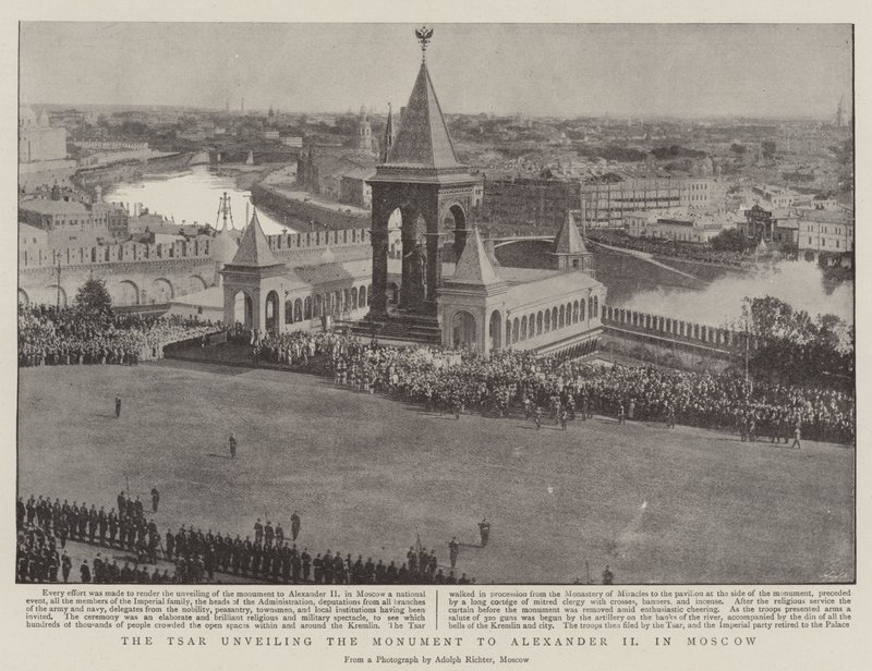 Zaren afslører monumentet til Alexander II i Moskva af English Photographer
