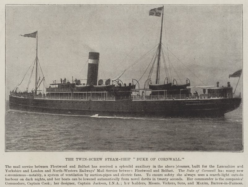 Twin-Screw Steam-Ship Duke of Cornwall af English Photographer