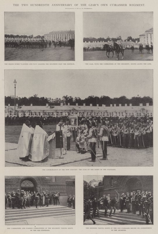To hundrede års jubilæum for Czars Own Cuirassier Regiment af English Photographer