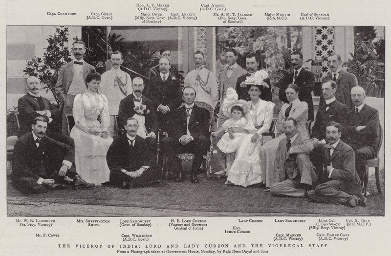 Indiens vicekonge, Lord og Lady Curzon og Vigeregal-staben af English Photographer