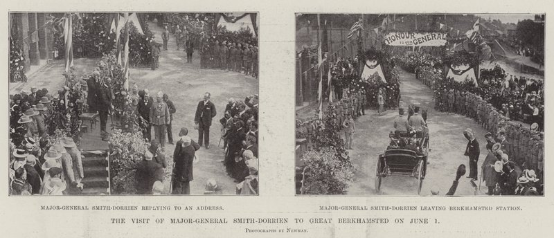 Generalmajor Smith-Dorriens besøg i Great Berkhamsted den 1. juni af English Photographer