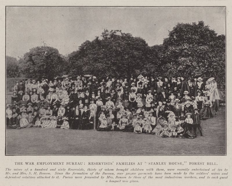War Employment Bureau, Reservistfamilier i Stanley House, Forest Hill af English Photographer