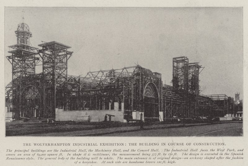 Wolverhampton Industrial Exhibition, bygningen under opførelse af English Photographer