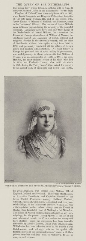 Den unge dronning af Holland i national bondedragt af English Photographer