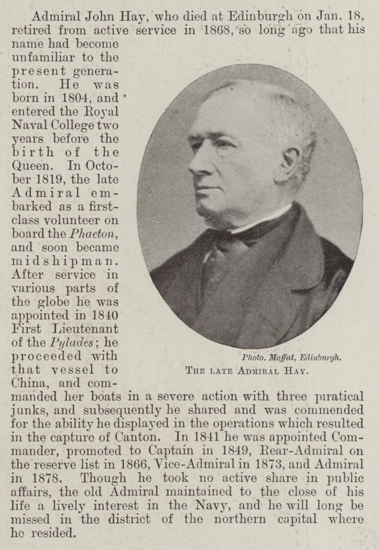 Afdøde admiral Hay af English Photographer