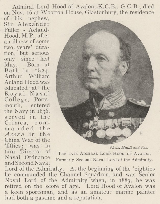 Den afdøde admiral Lord Hood af Avalon, tidligere Anden Naval Lord of the Admiralty af English Photographer