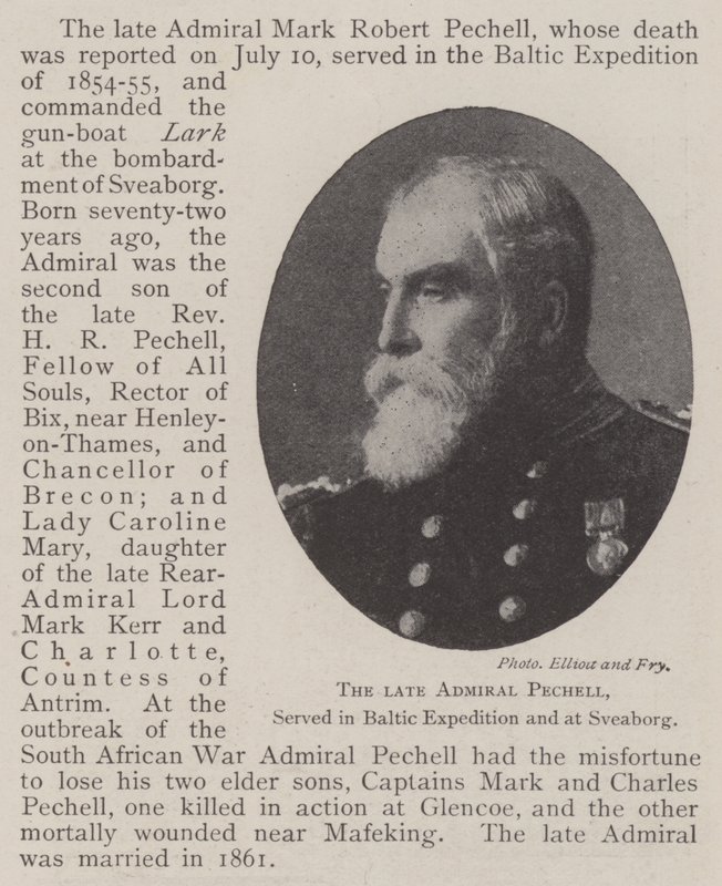 Afdøde Admiral Pechell, tjente i Baltic Expedition og i Sveaborg af English Photographer