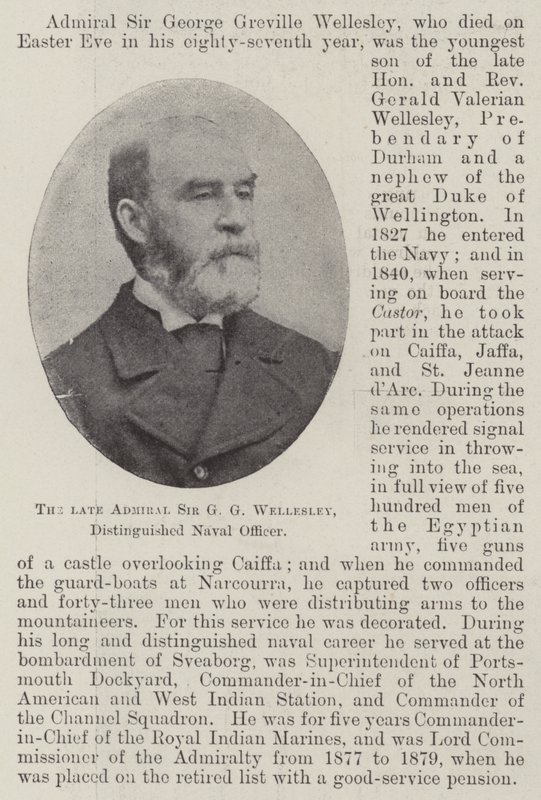 Den afdøde admiral Sir GG Wellesley, Distinguished Naval Officer af English Photographer