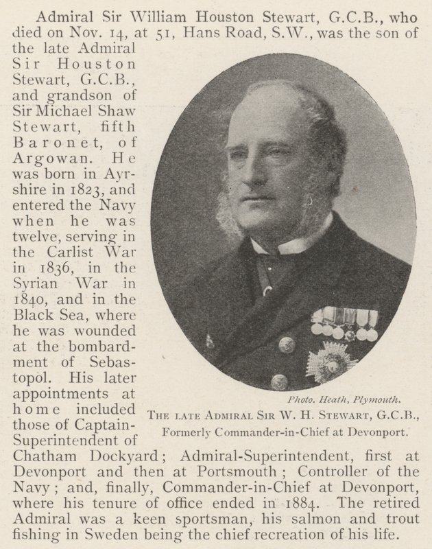 Den afdøde admiral Sir W H Stewart, GCB, tidligere øverstkommanderende ved Devonport af English Photographer