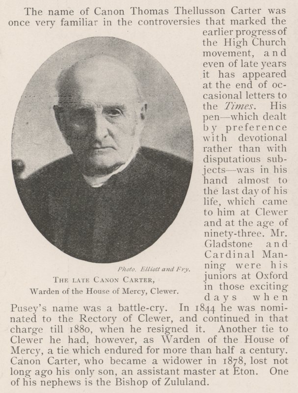 Den afdøde Canon Carter, Warden of the House of Mercy, Clewer af English Photographer