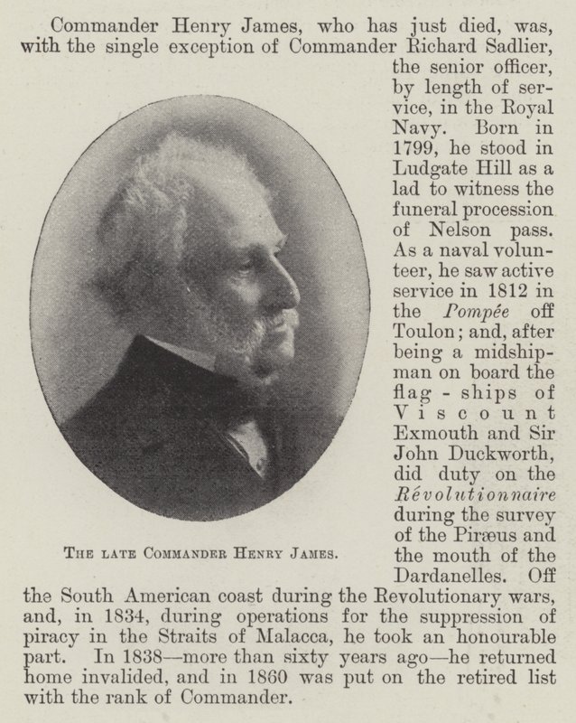 Den afdøde kommandør Henry James af English Photographer