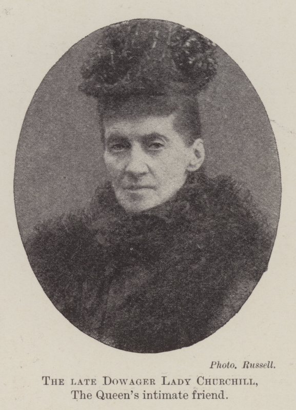 Den afdøde enke Lady Churchill, dronningens intime ven af English Photographer
