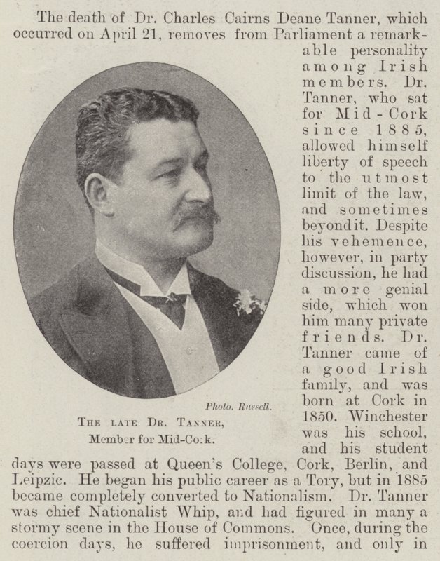 Afdøde Dr. Tanner, medlem af Mid-Cork af English Photographer