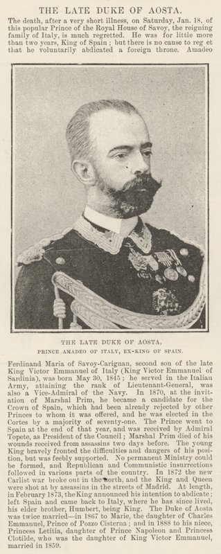 Den afdøde hertug af Aosta, prins Amadeo af Italien, eks-konge af Spanien af English Photographer