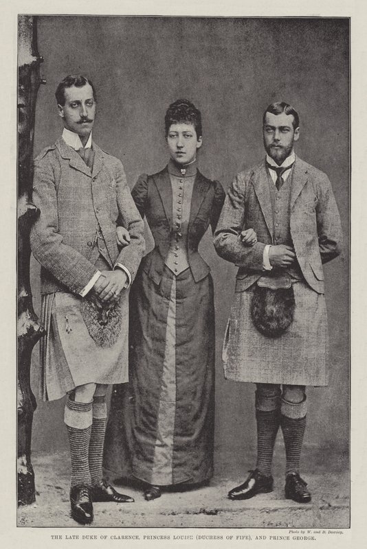 Den afdøde hertug af Clarence, prinsesse Louise (hertuginde af Fife) og prins George af English Photographer