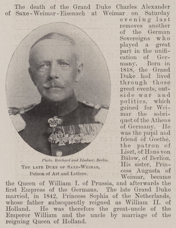 Den afdøde hertug af Sachsen-Weimar, protektor for kunst og breve af English Photographer