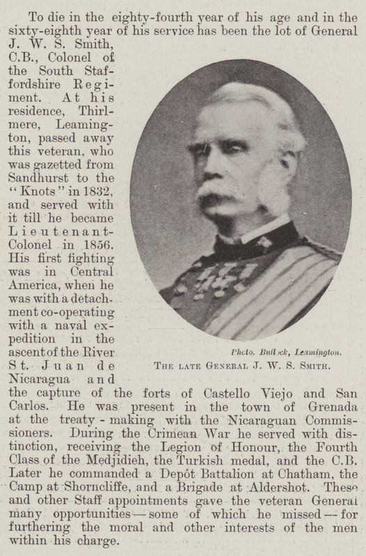 Den afdøde general JW S Smith af English Photographer