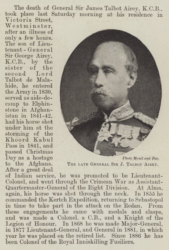 Den afdøde general Sir J Talbot Airey af English Photographer
