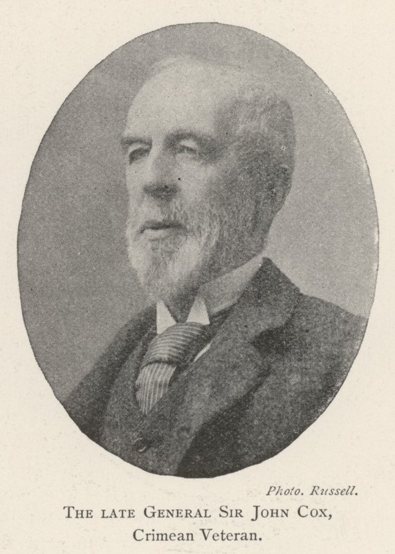 Den afdøde general Sir John Cox, Krim-veteran af English Photographer