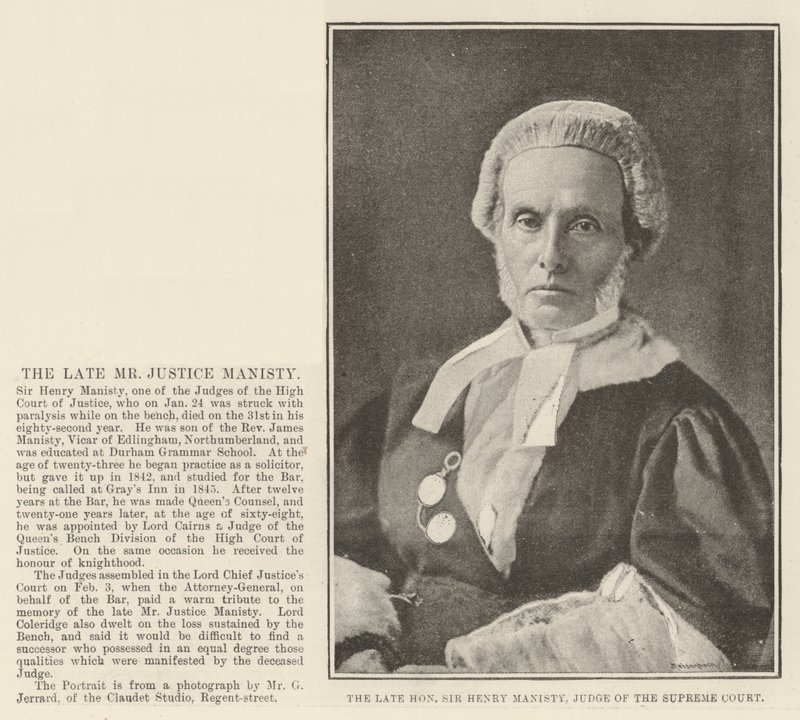 Den afdøde ærede Sir Henry Manisty, dommer ved højesteret af English Photographer