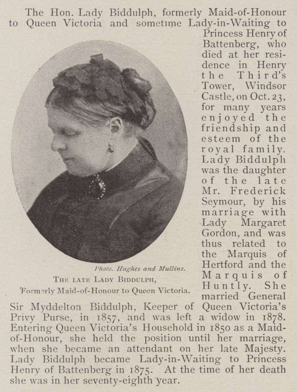 Den afdøde Lady Biddulph, tidligere Maid-of-Honour for dronning Victoria af English Photographer