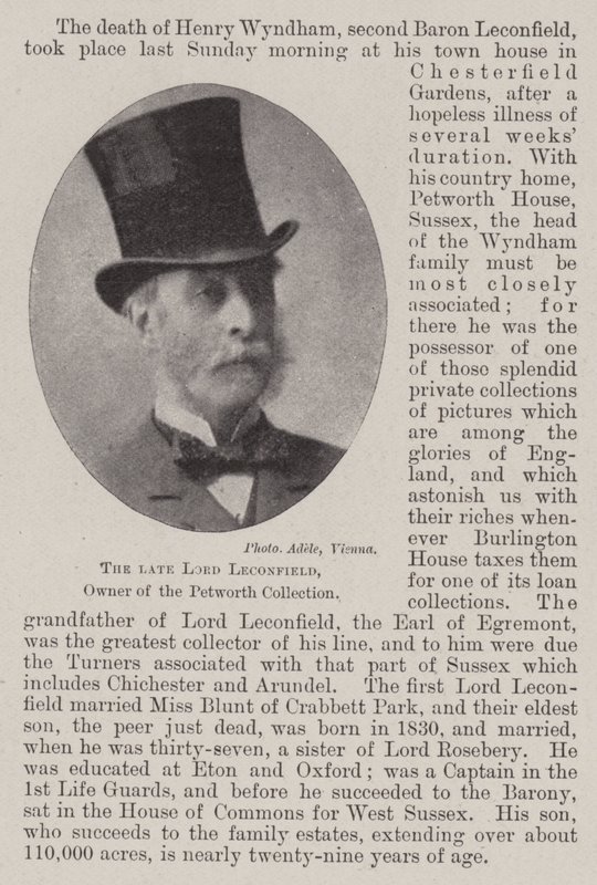 Den afdøde Lord Leconfield, ejer af Petworth-samlingen af English Photographer