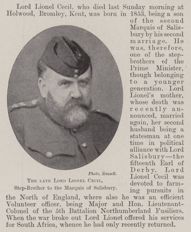 Den afdøde Lord Lionel Cecil, stedbror til markisen af Salisbury af English Photographer