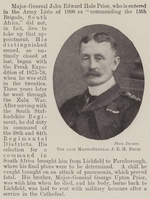 Den afdøde generalmajor J E H Prior af English Photographer