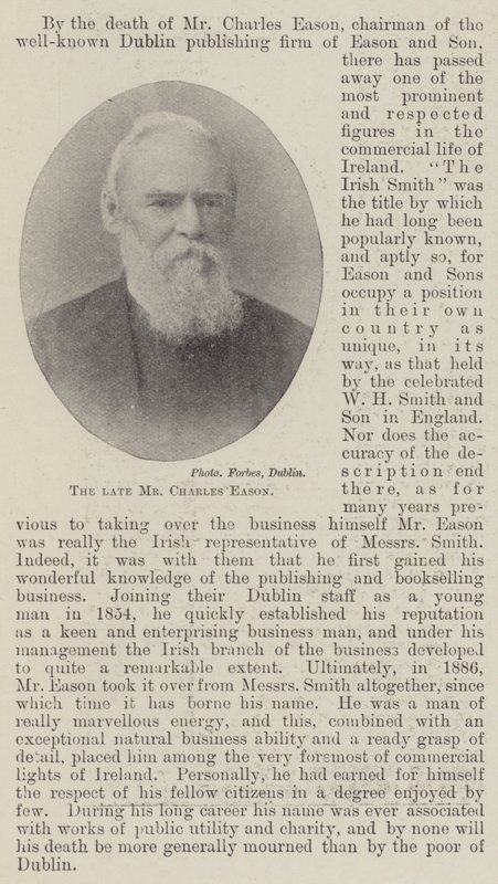 Den afdøde hr. Charles Eason af English Photographer