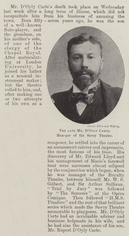 Afdøde hr. DOyly Carte, leder af Savoy Theatre af English Photographer